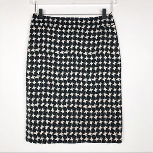 Talbots Abstract Houndstooth Pencil Skirt